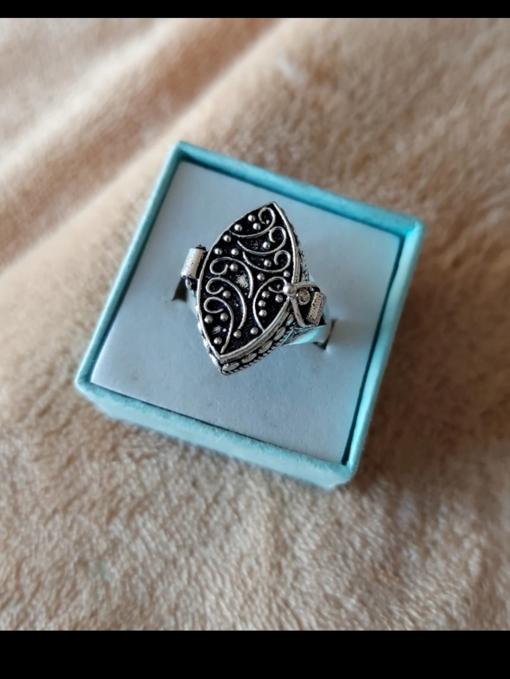 SOLD!!  Handcrafted Marquee Poison Ring - Size 8.5